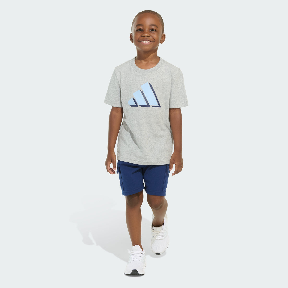 Kids' Two-Piece Short Sleeve Heather Cotton Tee and Cargo French Terry Shorts Set