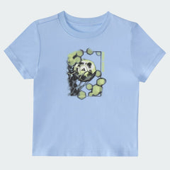 Kids' Two Piece Short Sleeve Graphic Cotton Tee and 3 Stripes Shorts Set