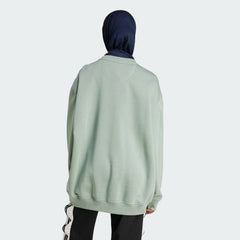 Women's Fleece Long Oversized Crew Sweatshirt