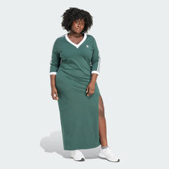 Women's Adicolor Classics 3-Stripes V-Neck Maxi Dress (Plus Size)
