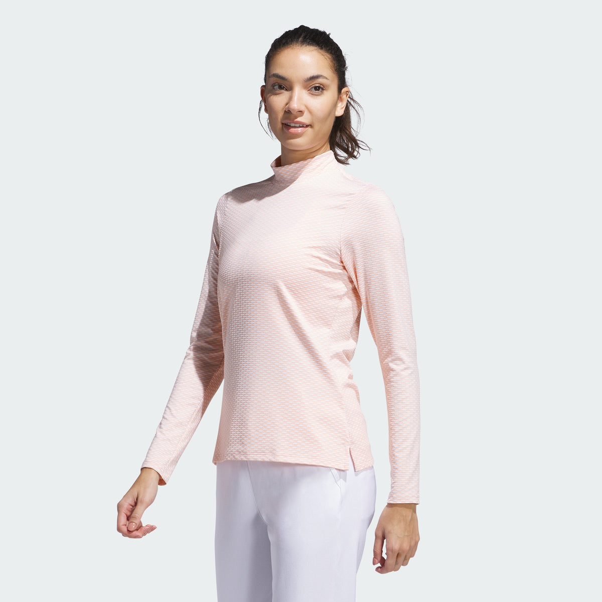 Women's Beyond Two-Tone Mesh Mock Shirt
