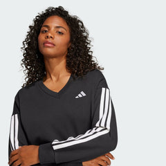 Women's Essentials 3-Stripes French Terry V-neck Sweatshirt