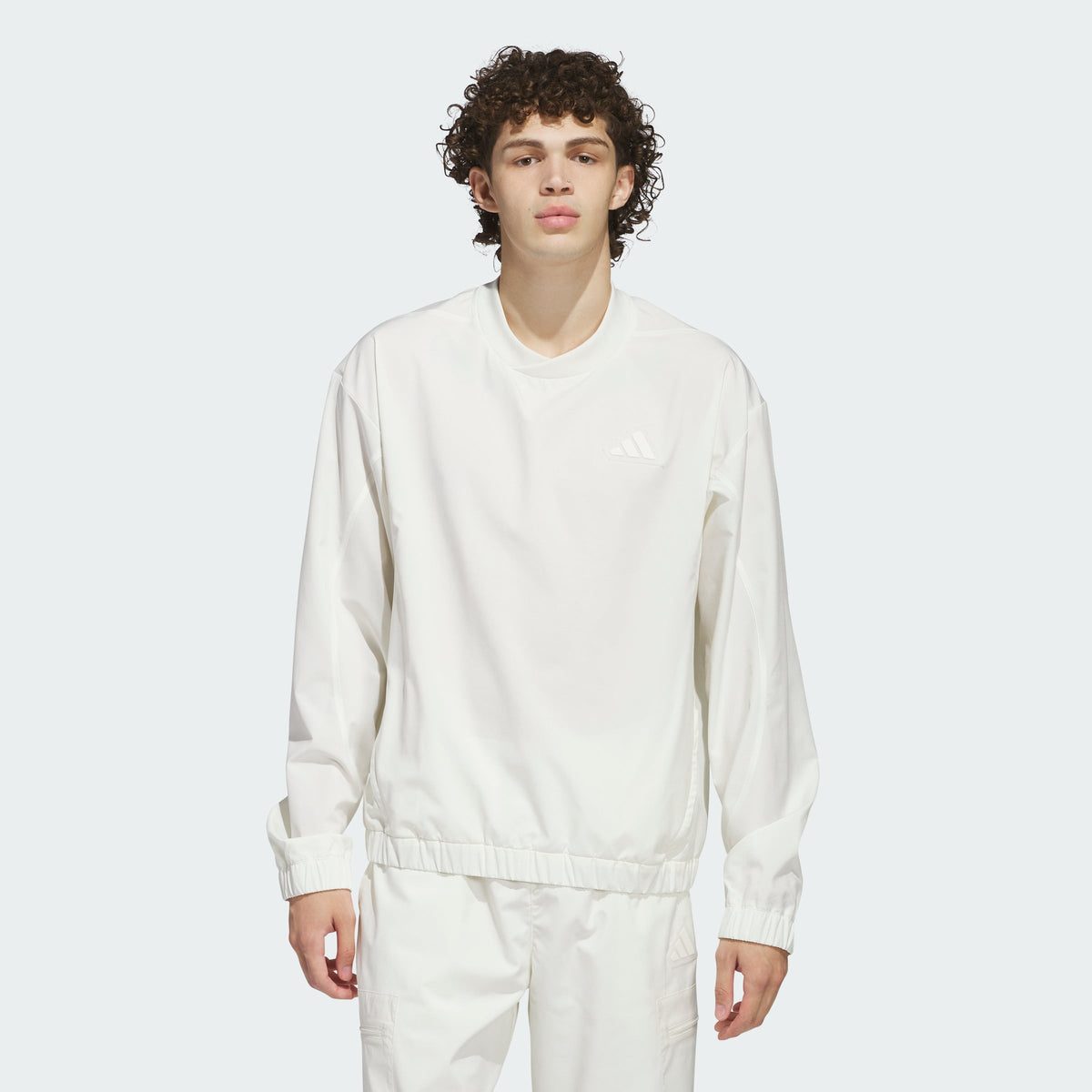 Men's Woven Pullover Crew Sweatshirt