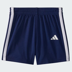 Kids' Two Piece Short Sleeve Graphic Cotton Tee and 3 Stripes Shorts Set