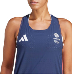 Adizero Team GB Womens Running Vest Tank Top - Blue