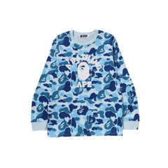 BAPE ABC Camo College LS Tee 'Blue'