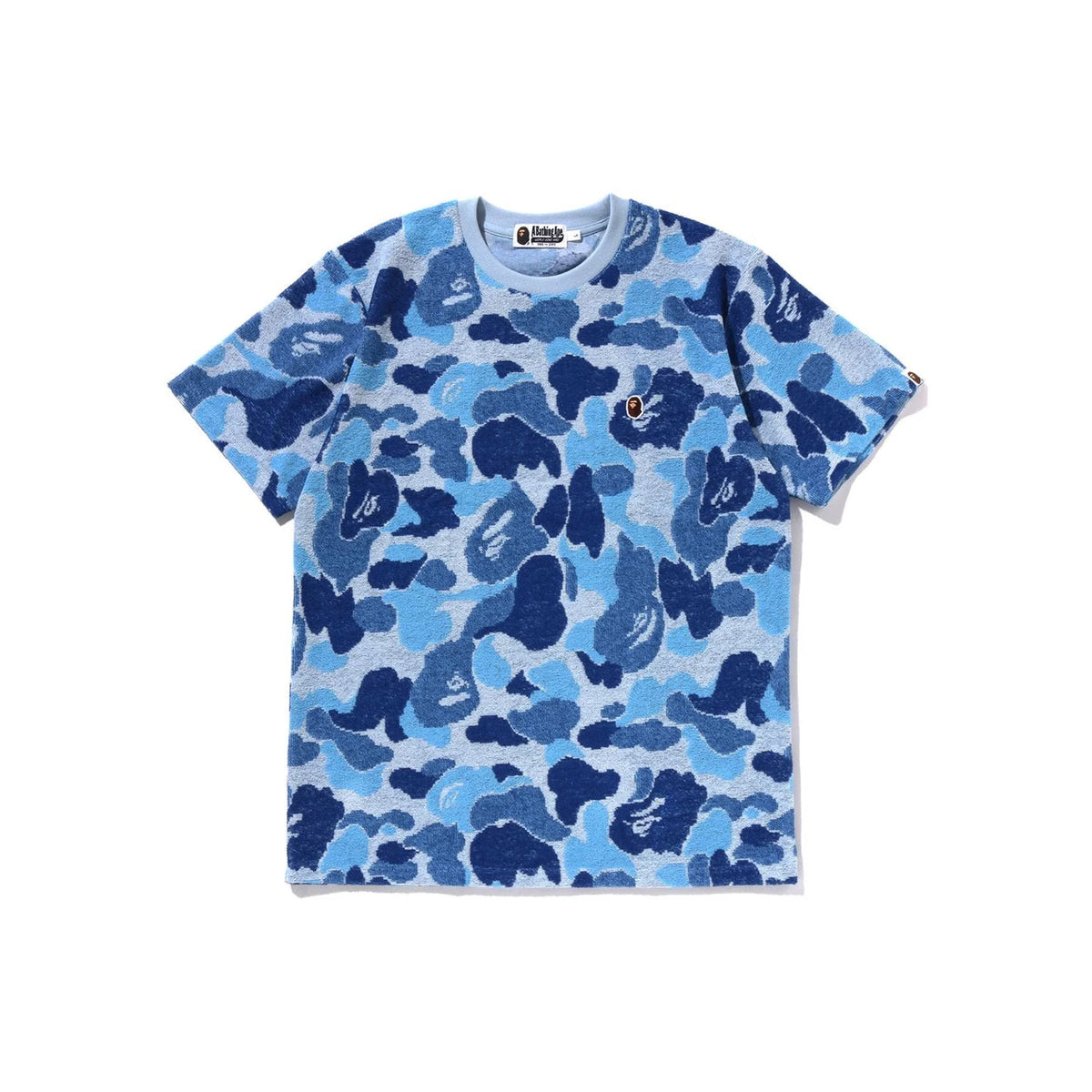 BAPE ABC Camo Pile Jacquard One Point Tee 'Blue'