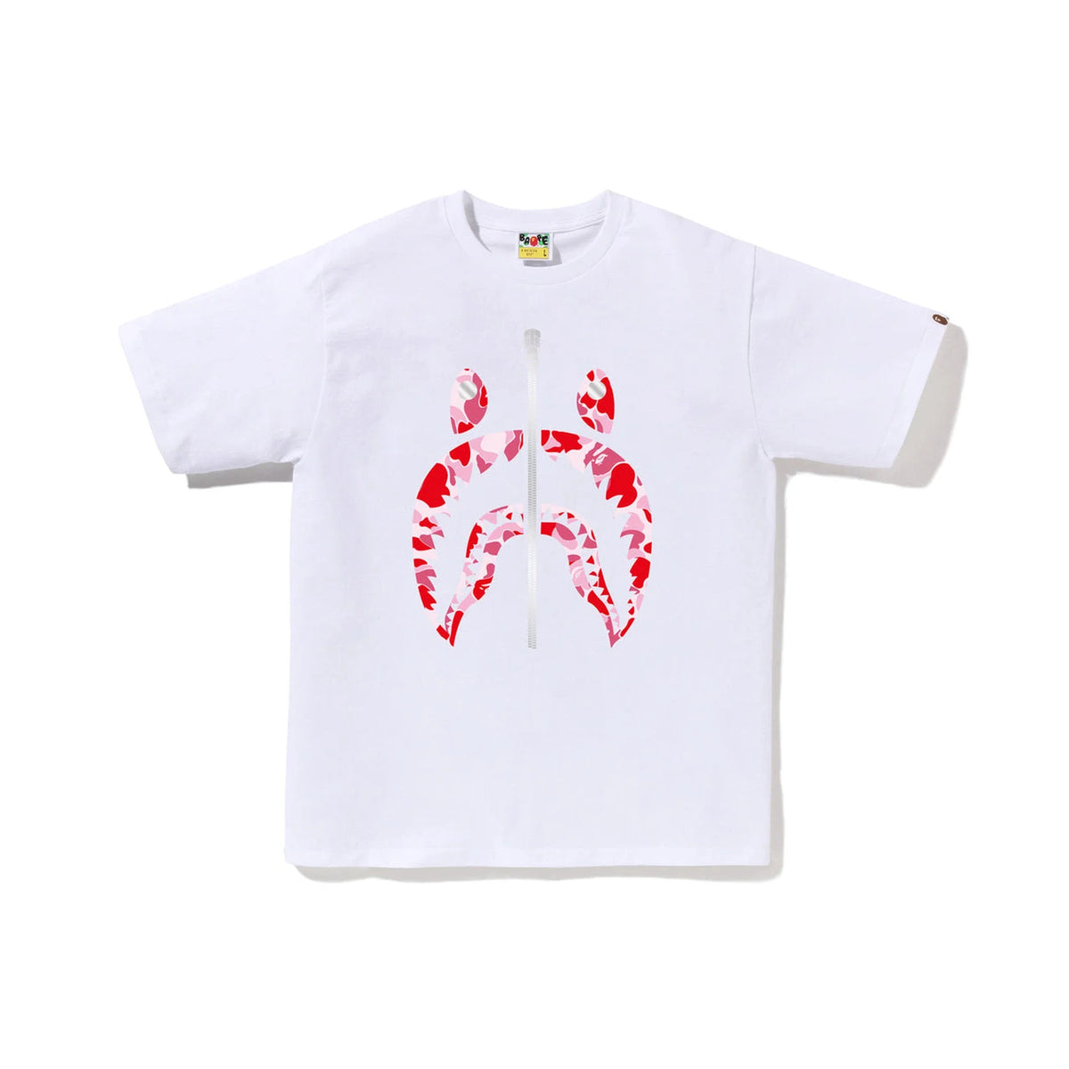 BAPE ABC Camo Shark Tee 'White/ Pink'