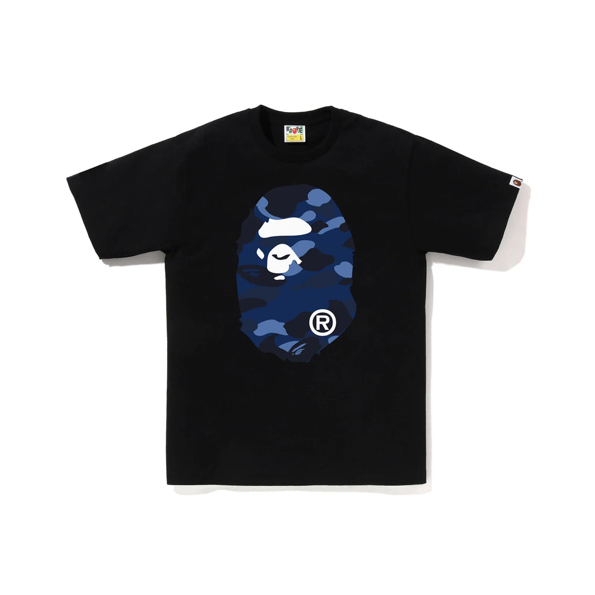 BAPE Color Camo Big Ape Head Tee 'Black/ Navy'