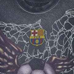 Cactus Jack by Travis Scott x FC Barcelona Washed Spray Logo T-Shirt 'Black' (2025)