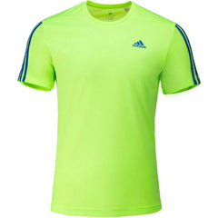 AeroReady 3 Stripes Short Sleeve Mens Running Top - Green