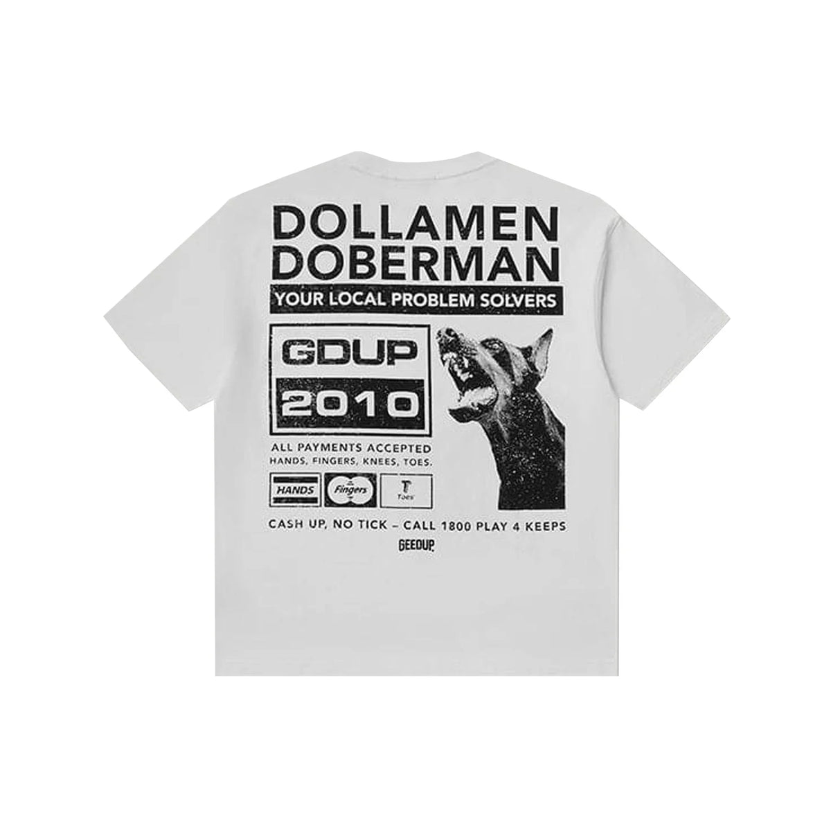 Geedup Dollamen Dobermann T-Shirt 'White/ Black' (2025)
