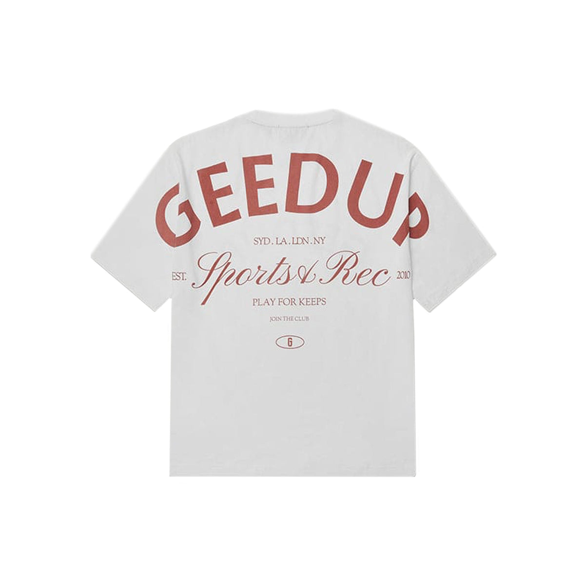 Geedup Sports & Rec. T-Shirt 'White/ Burgundy' (2025)
