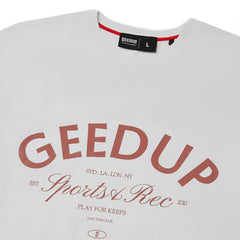 Geedup Sports & Rec. T-Shirt 'White/ Burgundy' (2025)