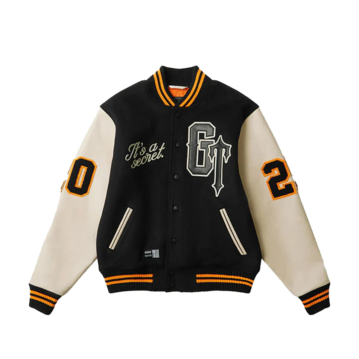 Geedup x Trapstar Letterman Jacket 'Black/ Cream/ Orange' (2025)
