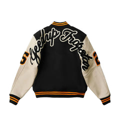 Geedup x Trapstar Letterman Jacket 'Black/ Cream/ Orange' (2025)