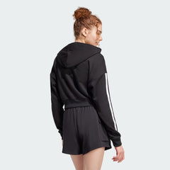 Women's Essentials 3-Stripes French Terry Crop Hoodie