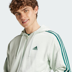 Men's Essentials French Terry 3-Stripes Full-Zip Hoodie