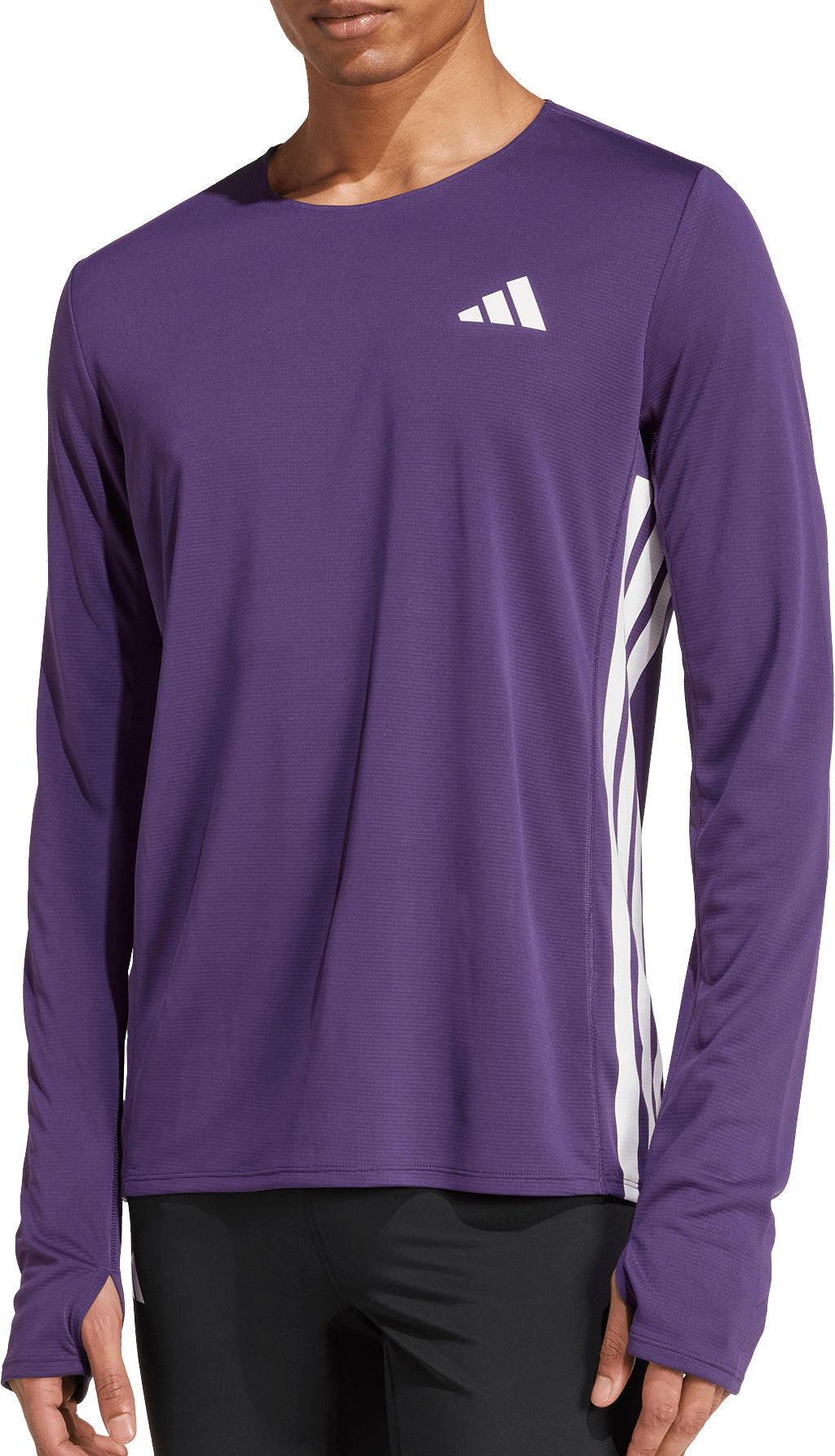 Adizero Long Sleeve Mens Running Top - Purple