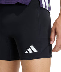 Adizero Pocket 5 Inch Mens Short Running Tights - Black