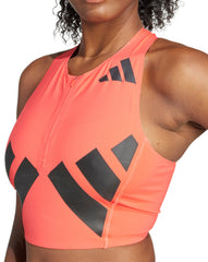 Adizero Road To Records Womens Running Crop Top - Red