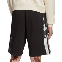 Camo 3 Stripes Mens Training Shorts - Black