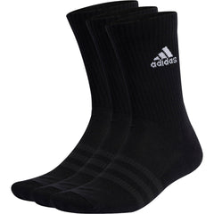 Cushioned (3 Pack) Crew Training Socks - Black