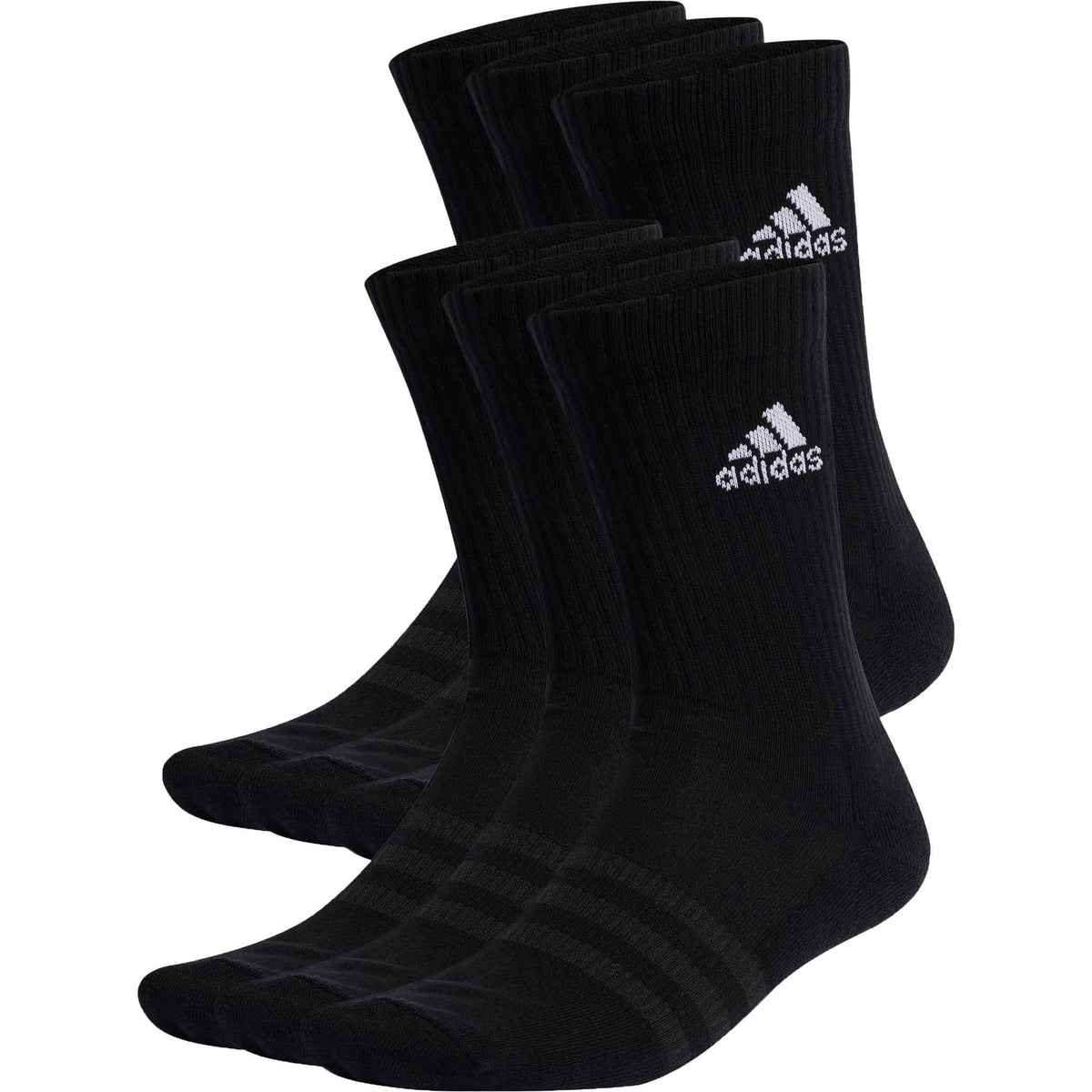 Cushioned (6 Pack) Crew Training Socks - Black