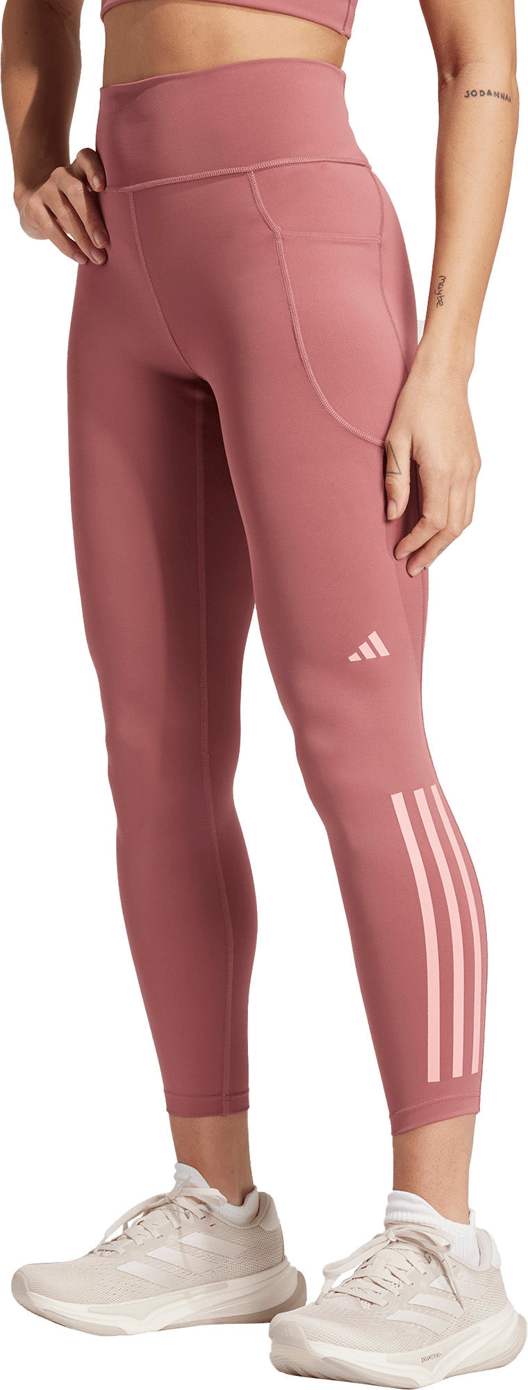 DailyRun 3 Stripes Womens 7/8 Running Tights - Pink