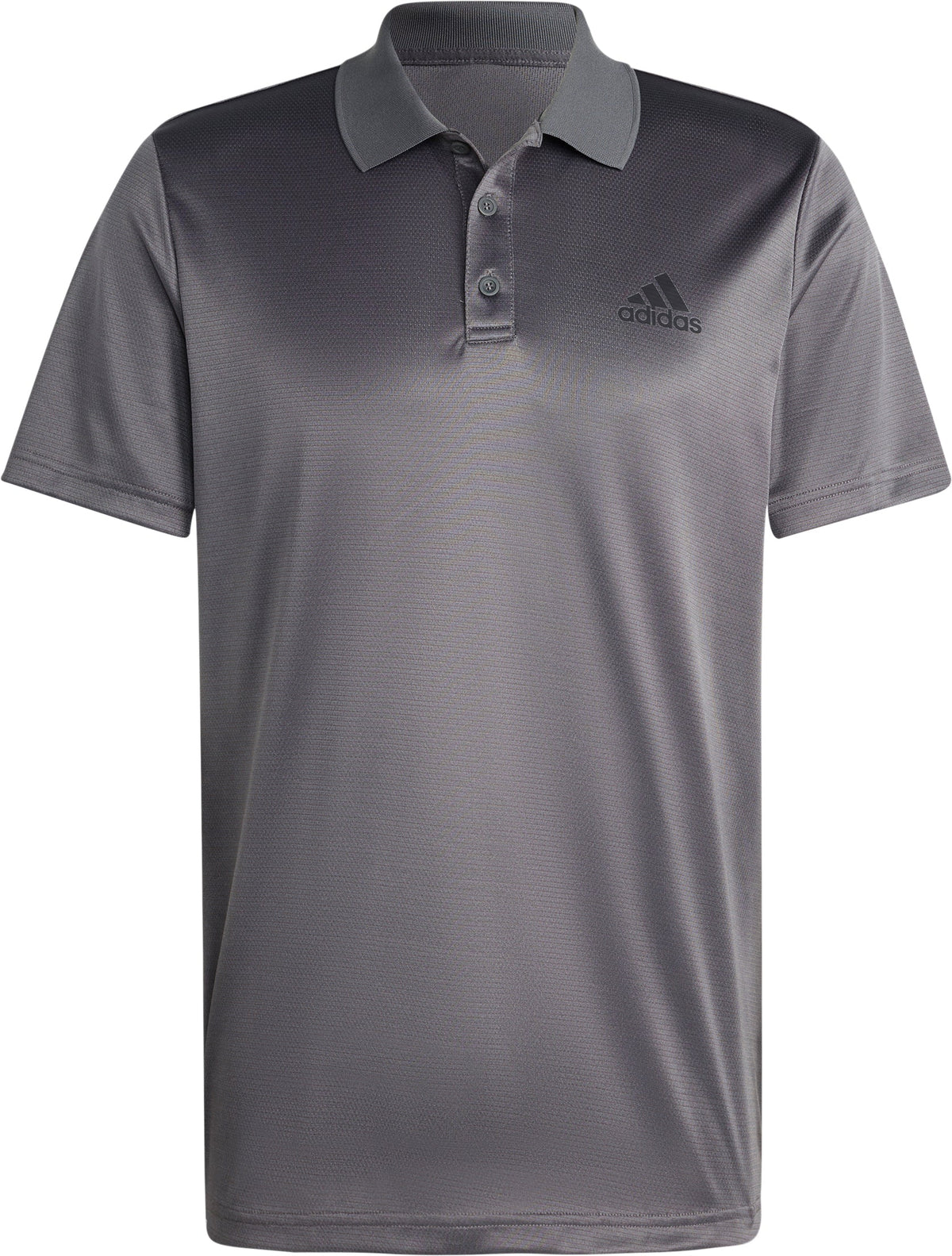 Designed To Move 3 Stripes Mens Training Short Sleeve Polo Shirt - Grey