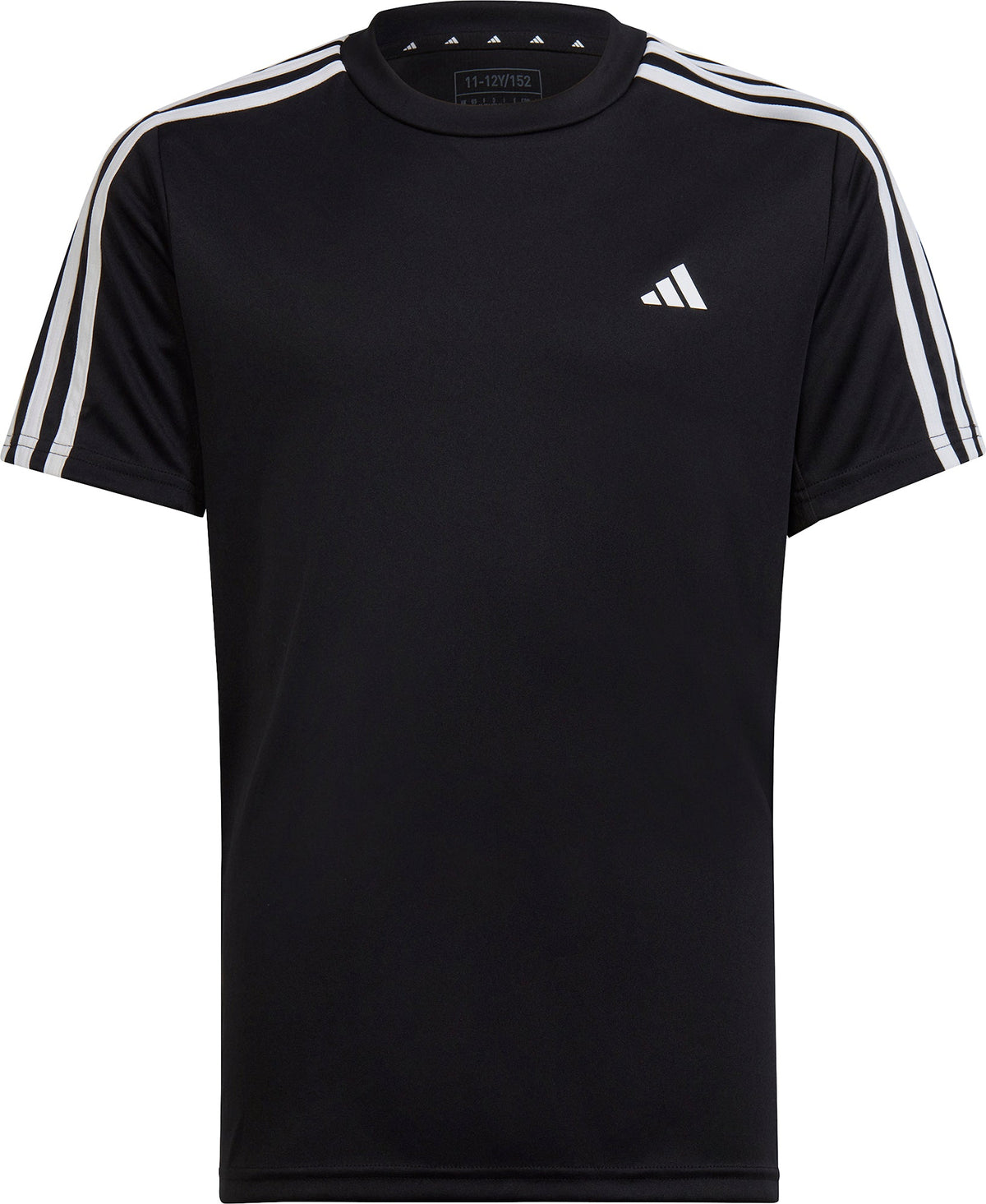 Essentials AeroReady 3 Stripes Short Sleeve Junior Training Top - Black