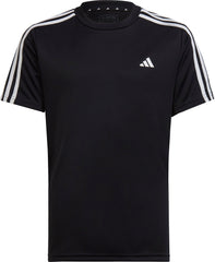 Essentials AeroReady 3 Stripes Short Sleeve Junior Training Top - Black
