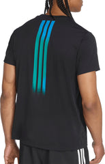 Follow The Line Graphic Short Sleeve Mens Running Top - Black