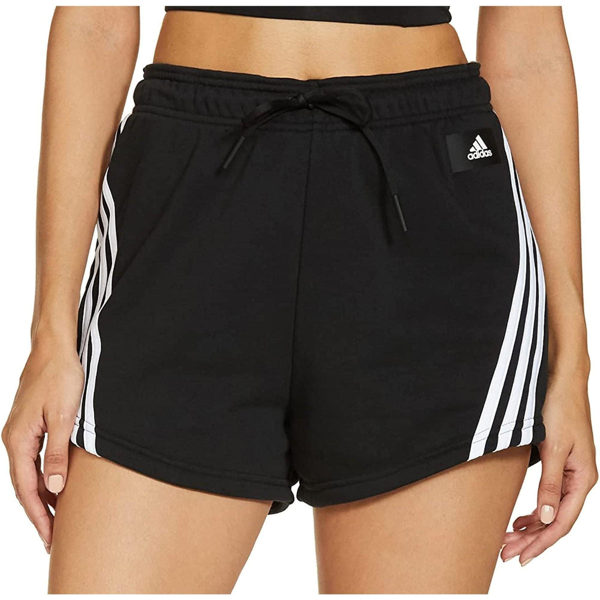 Future Icon 3 Stripes Womens Training Shorts - Black