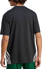 Future Icons 3 Stripes Mens Short Sleeve Top - Black