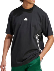 Future Icons 3 Stripes Mens Short Sleeve Top - Black