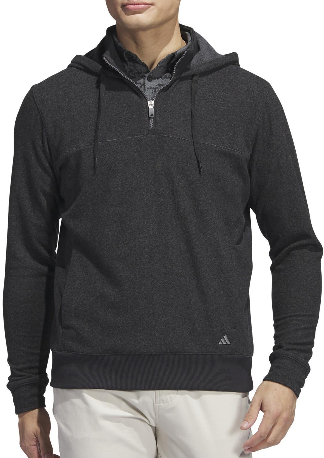 Go To Quarter Zip Long Sleeve Mens Golf Hoody - Black