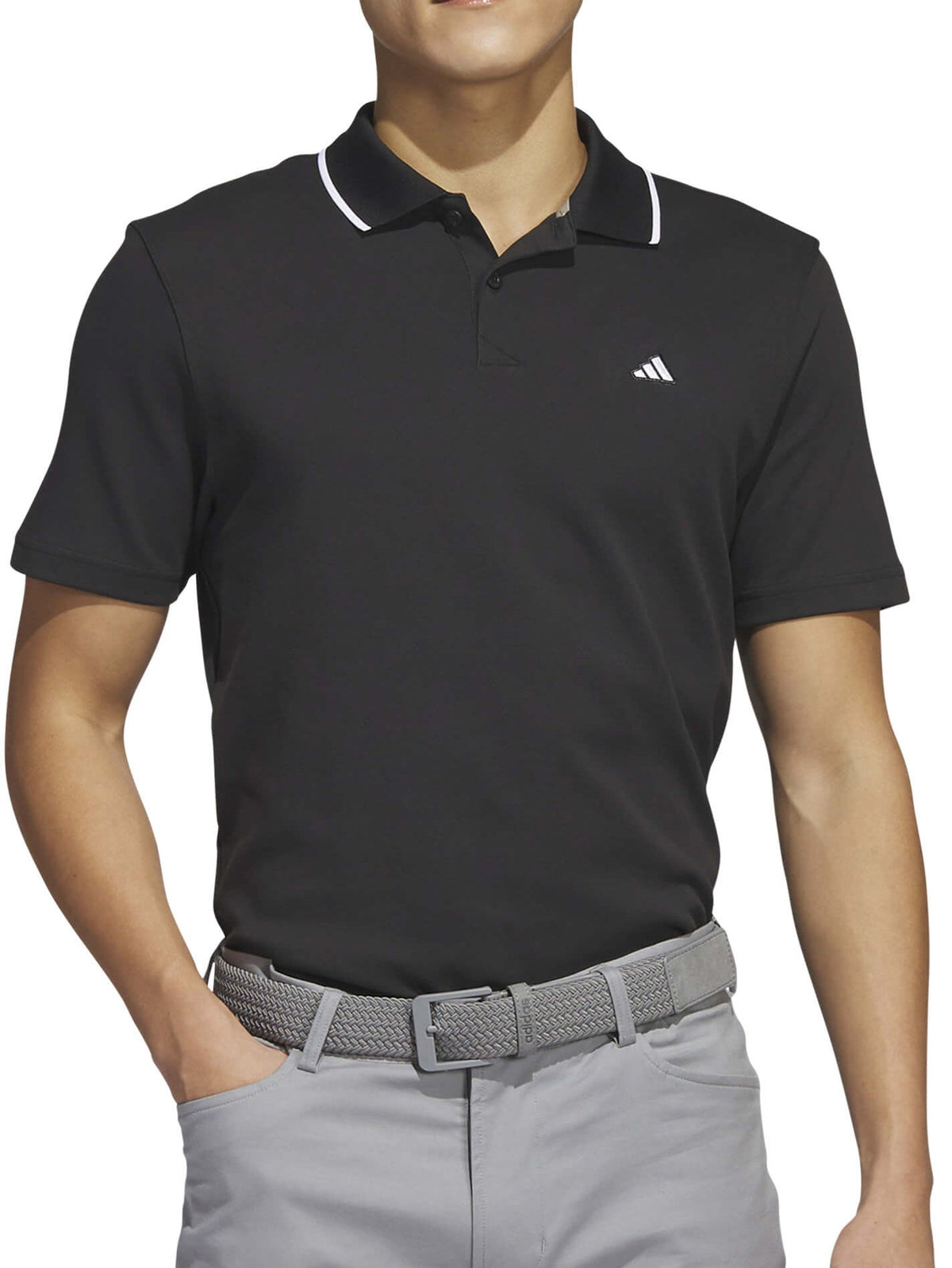 Go To Pique Short Sleeve Mens Golf Polo Shirt - Black