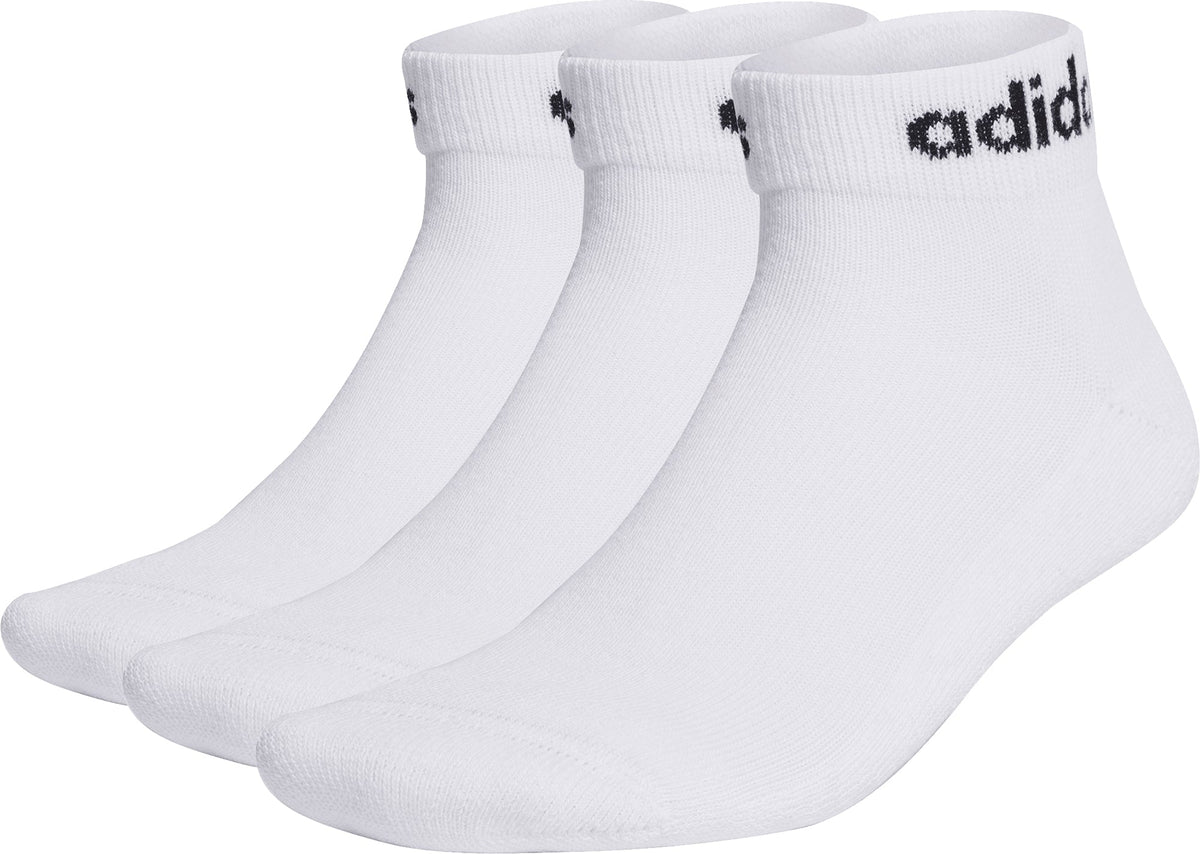 Cushioned Linear (3 Pack) Ankle Training Socks - White