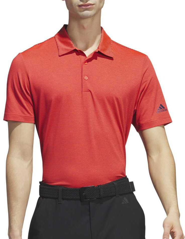 Ottoman Stripe Short Sleeve Mens Golf Polo Shirt - Red