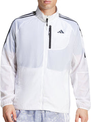 Own The Run 3 Stripes Packable Mens Running Jacket - White