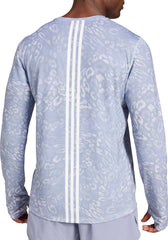 Own The Run ClimaCool 3 Stripes Long Sleeve Mens Running Top - Grey