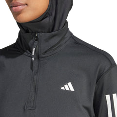 Own The Run Half Zip Long Sleeve Womens Running Top - Black