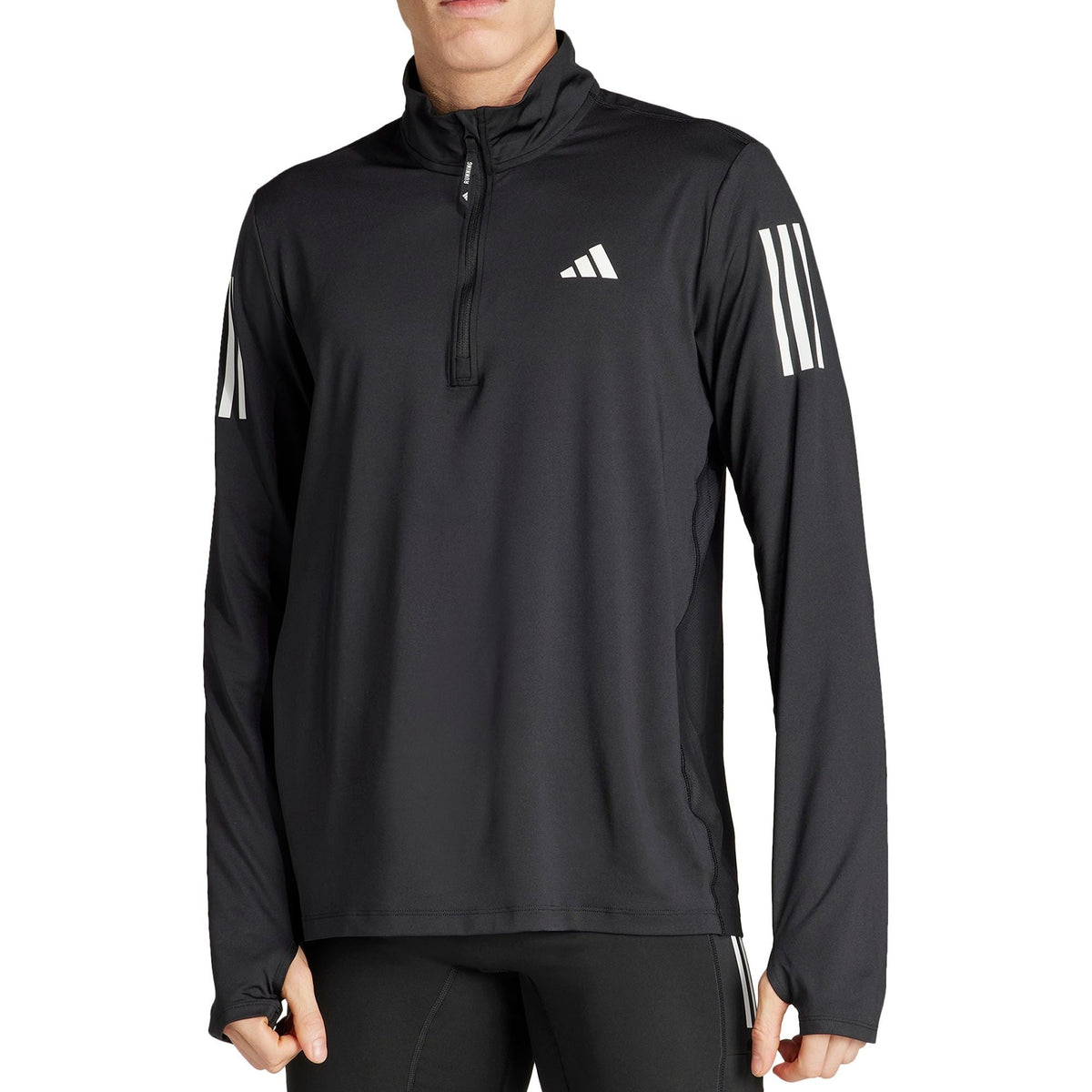 Own The Run Half Zip Long Sleeve Mens Running Top - Black
