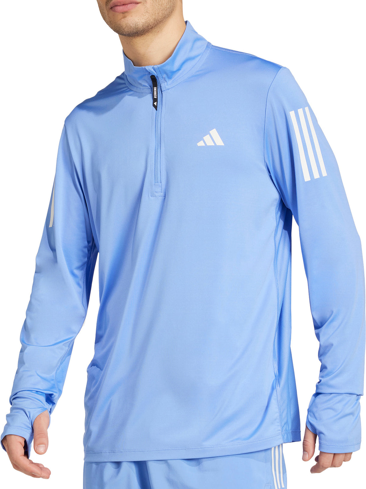 Own The Run Half Zip Long Sleeve Mens Running Top - Blue