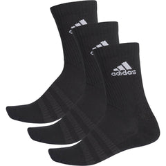 Cushioned (3 Pack) Crew Training Socks - Black