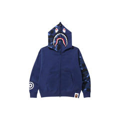 BAPE Color Camo Relaxed Fit Shark Full Zip Hoodie 'Navy'