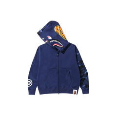 BAPE Color Camo Relaxed Fit Shark Full Zip Hoodie 'Navy'