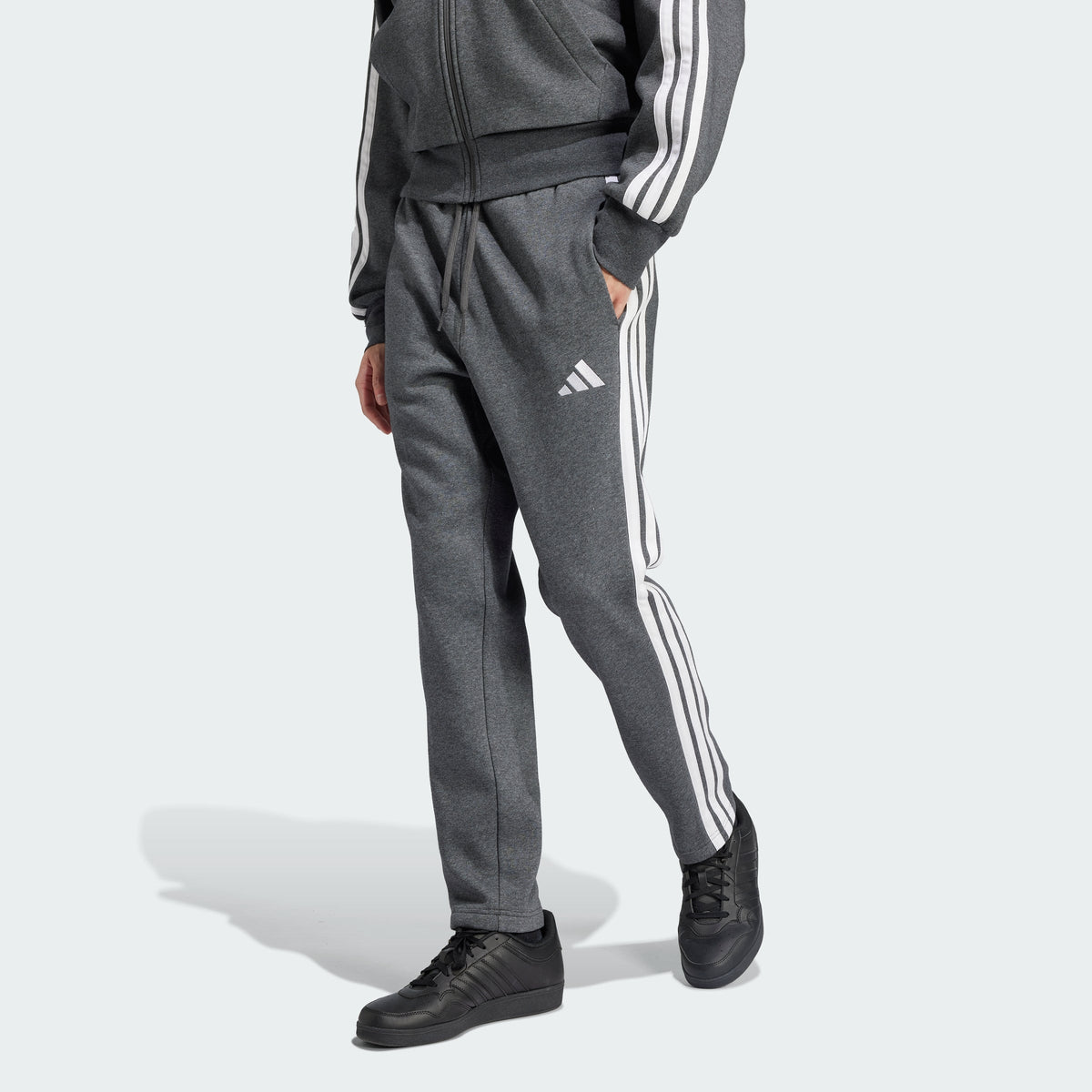 Men's Essentials 3-Stripes Open Hem Fleece Pants