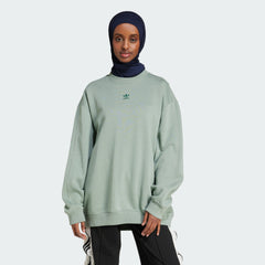 Women's Fleece Long Oversized Crew Sweatshirt